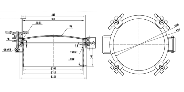 碳钢快开人孔盖300
